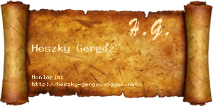Heszky Gergő névjegykártya